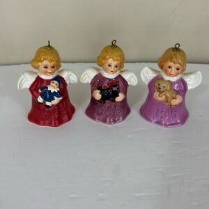 Lot of 3 Goebel Annual Angel Bell Christmas Ornaments 1994-96 TMK-6